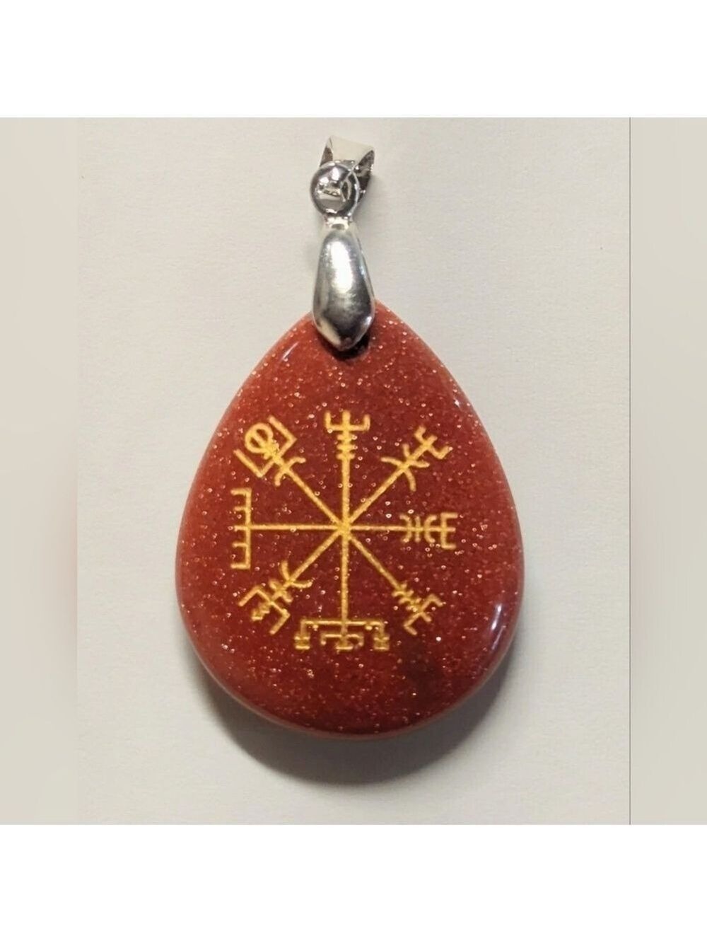 Pendant--Vegisir (vigisir) Compass on natural stone, UNISEX